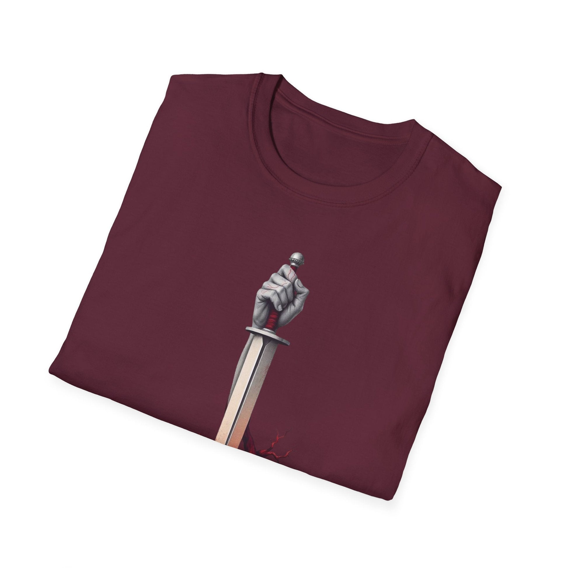 "Rooted in Red — The Wound & Blade Tee" Printify