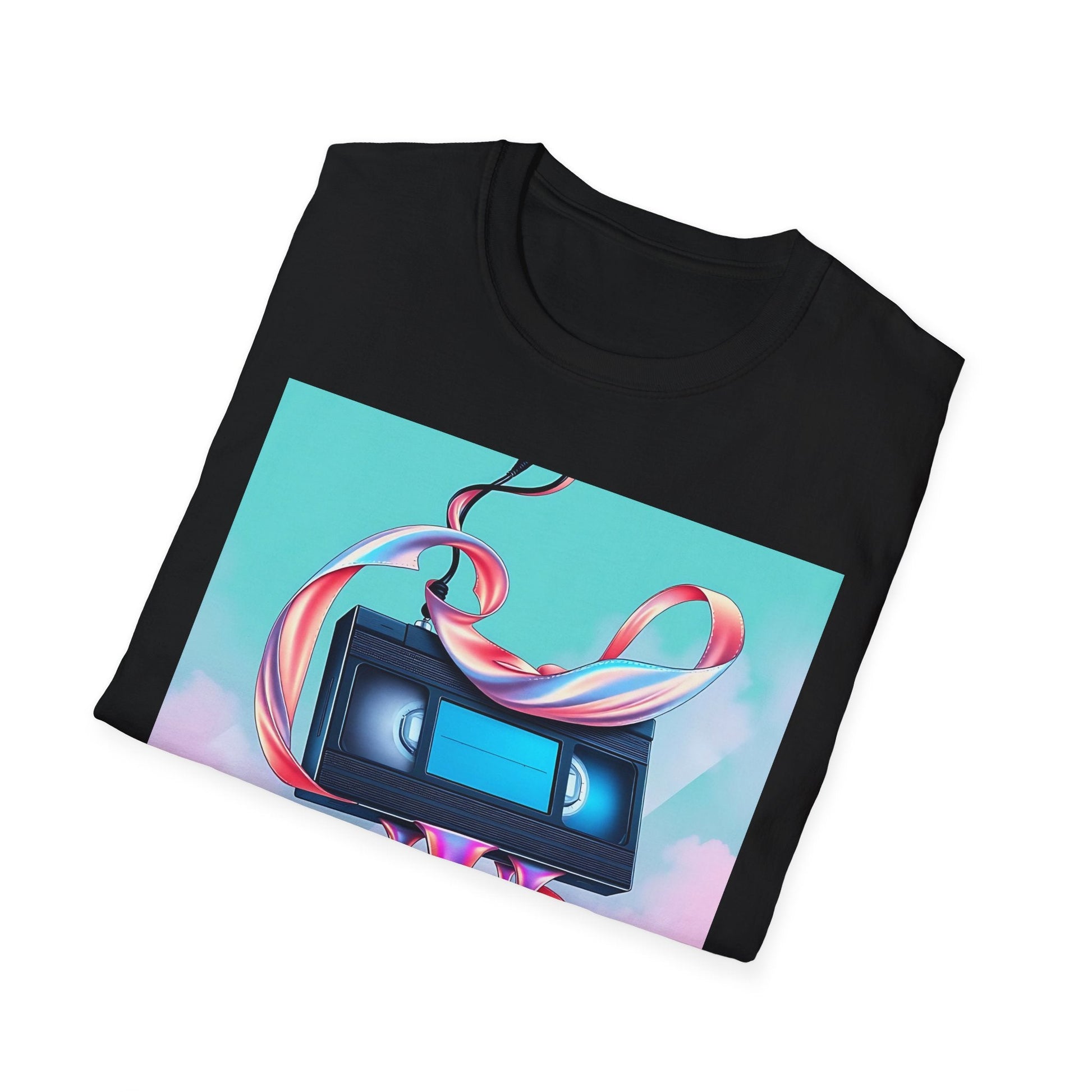 "Dreams Left in the VCR — Memory Ribbon Tee" Printify