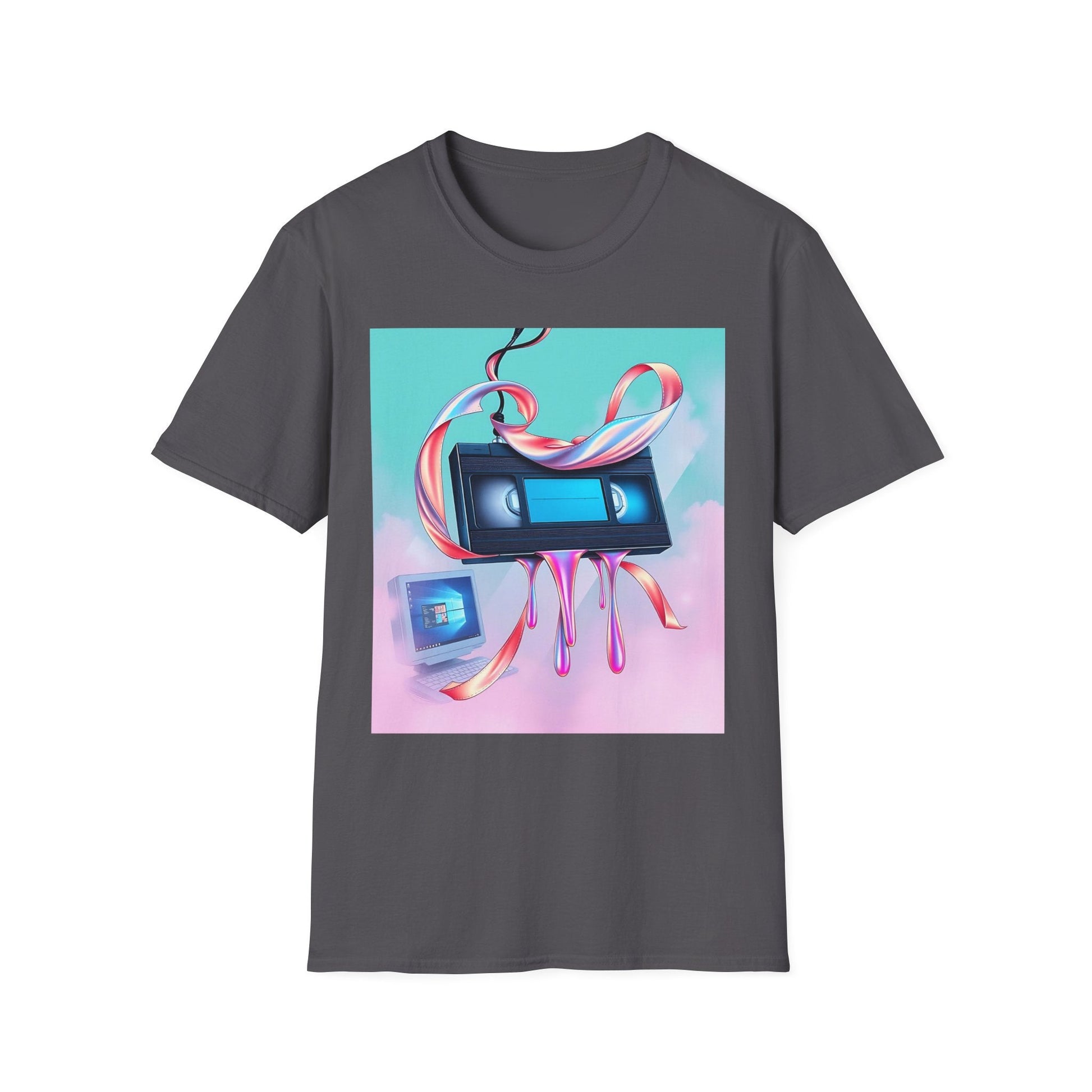 "Dreams Left in the VCR — Memory Ribbon Tee" Printify