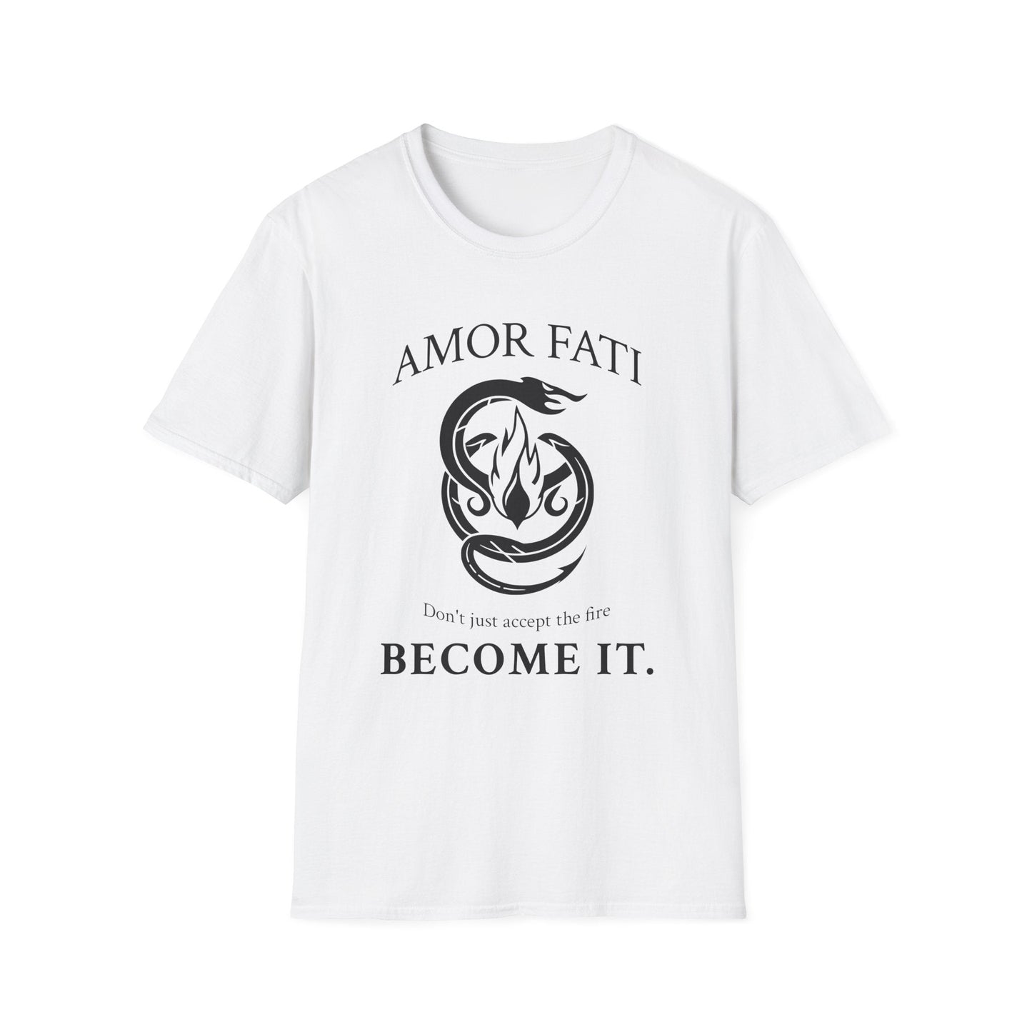 "Become the Fire — Amor Fati Transformation Tee" Printify