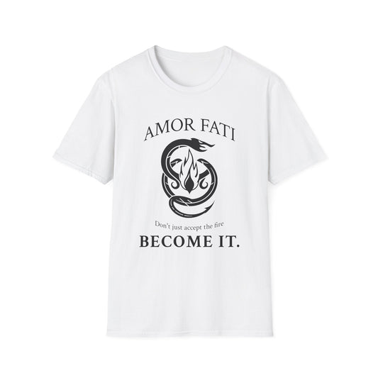 "Become the Fire — Amor Fati Transformation Tee" Printify
