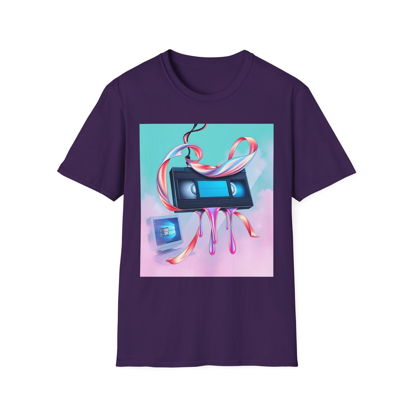 "Dreams Left in the VCR — Memory Ribbon Tee" Printify
